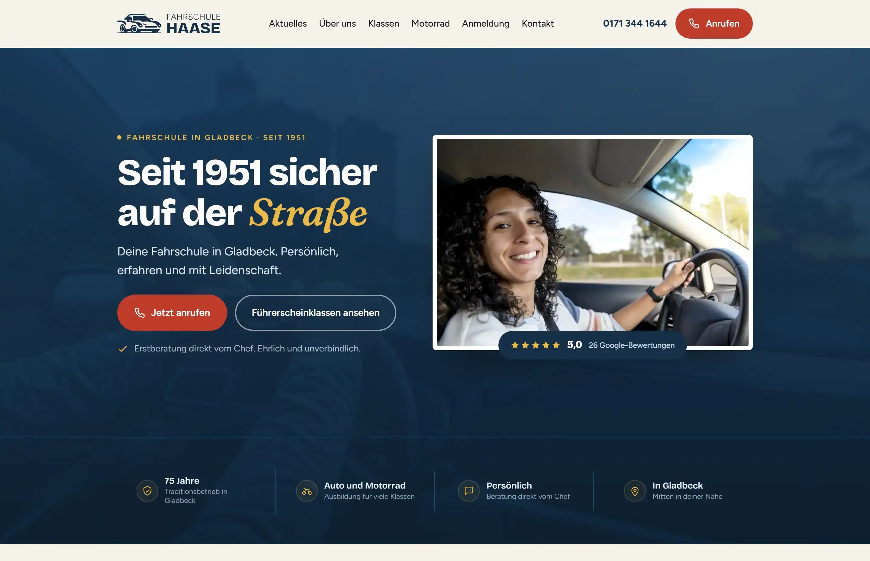 Neue Website der Fahrschule Haase