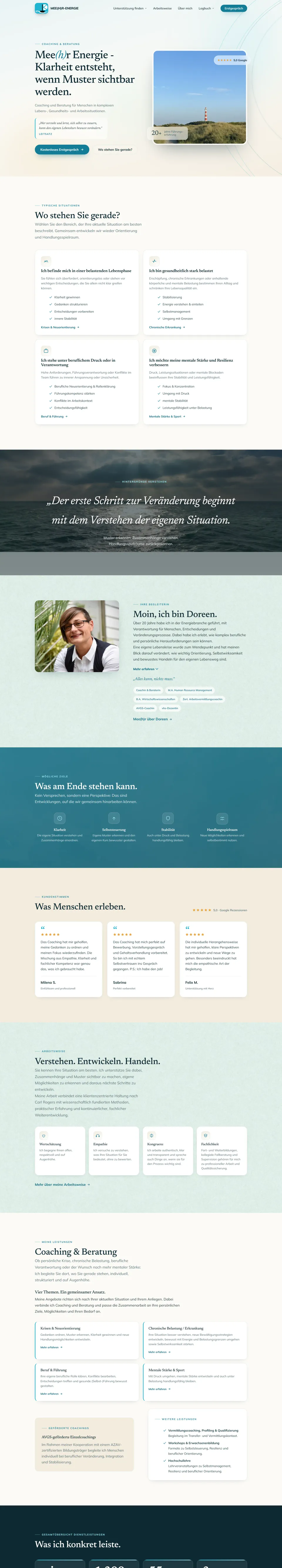 Screenshot der Website von Mee(h)r-Energie