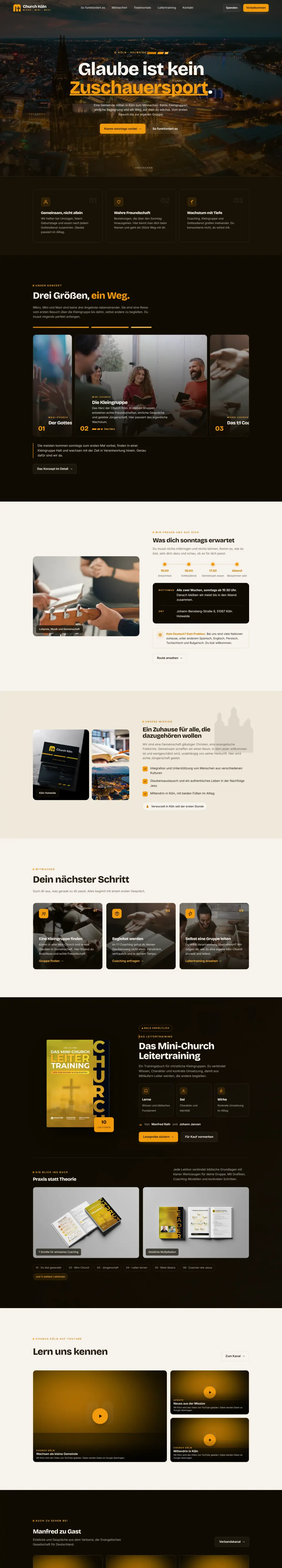 Screenshot der Website von Church Köln