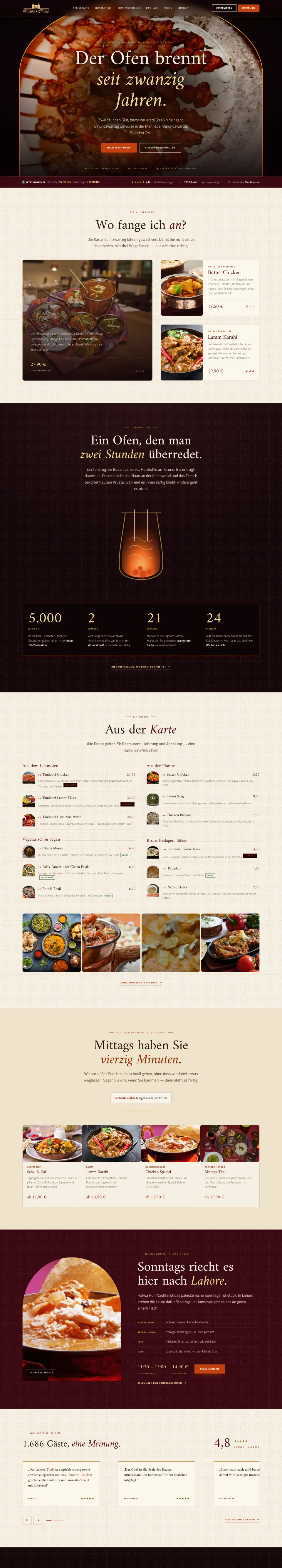 Screenshot der Website von Tandoori Haus