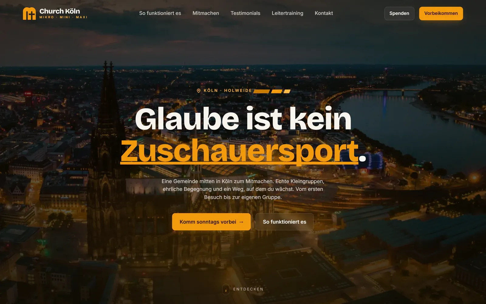 Website der Church Köln