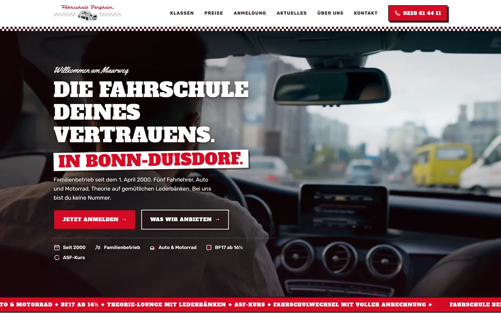 Website der Fahrschule Bergheim
