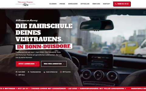 Website der Fahrschule Bergheim