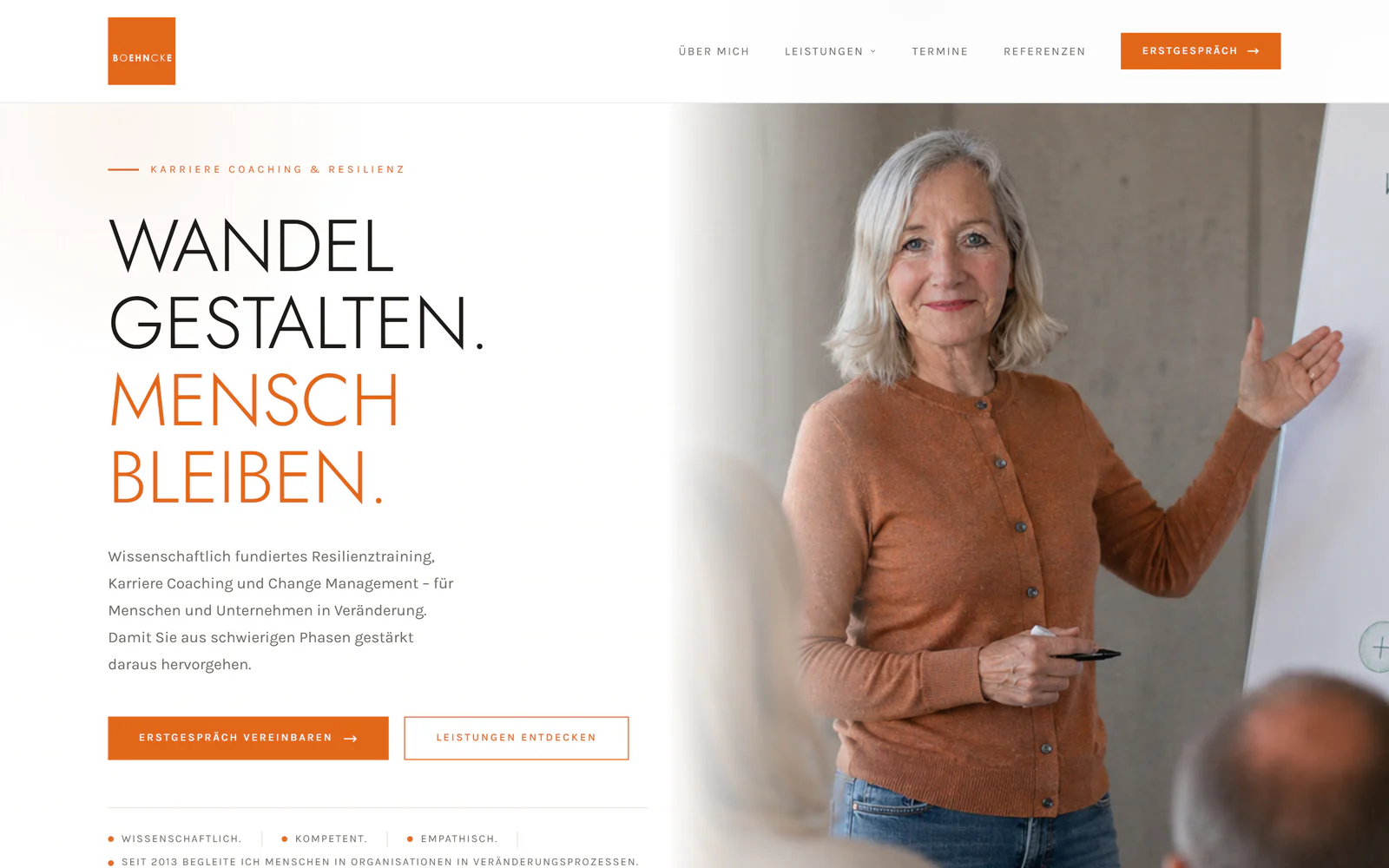 Screenshot der Website von Boehncke Coaching