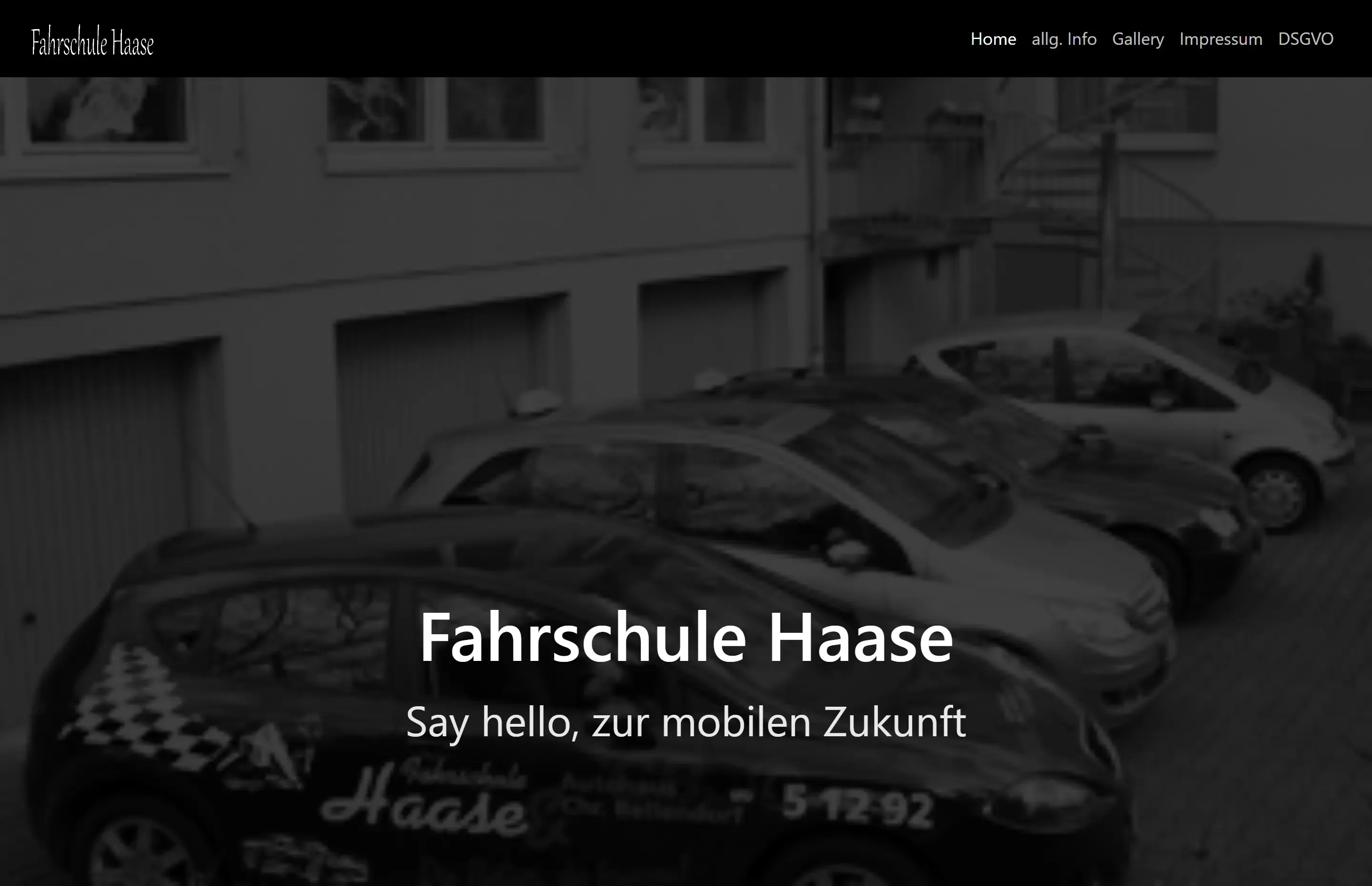Alte Website der Fahrschule Haase