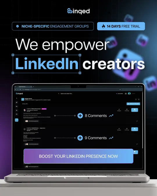 Anzeigenmotiv 2 für Software für LinkedIn-Engagement