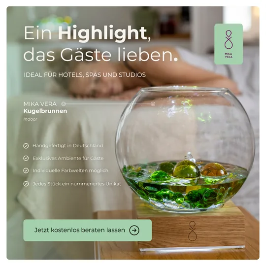Anzeigenmotiv für ein handgefertigtes Wasserobjekt: Ein Highlight, das Gäste lieben