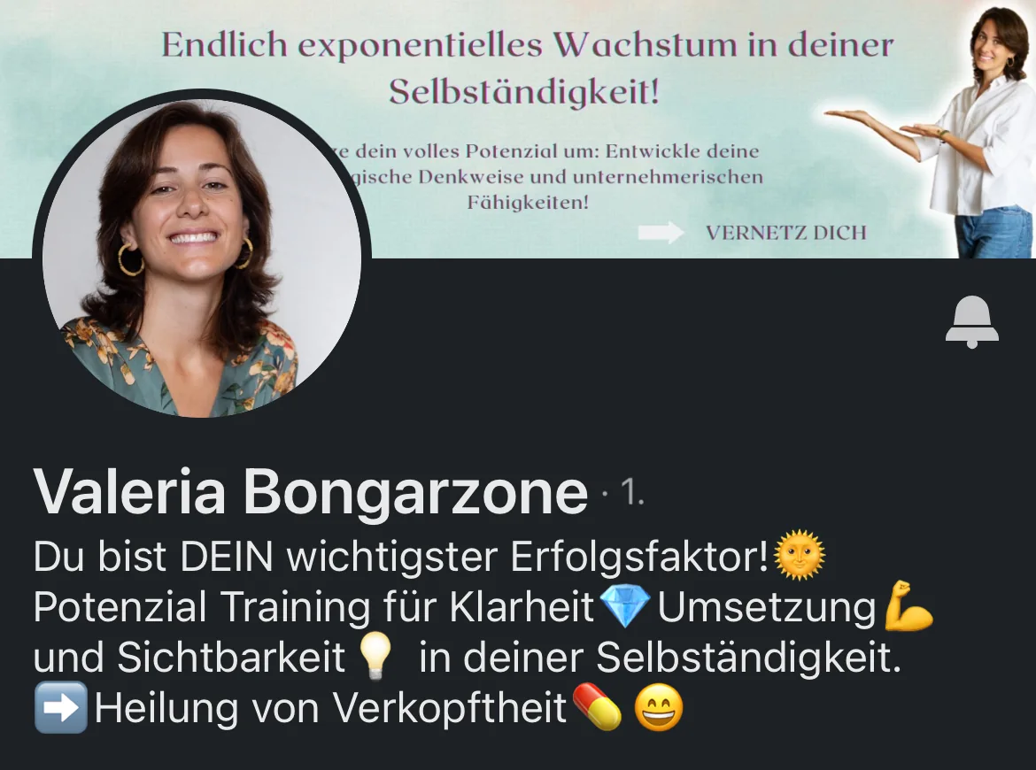 Profil von Valeria Bongarzone vor der Überarbeitung