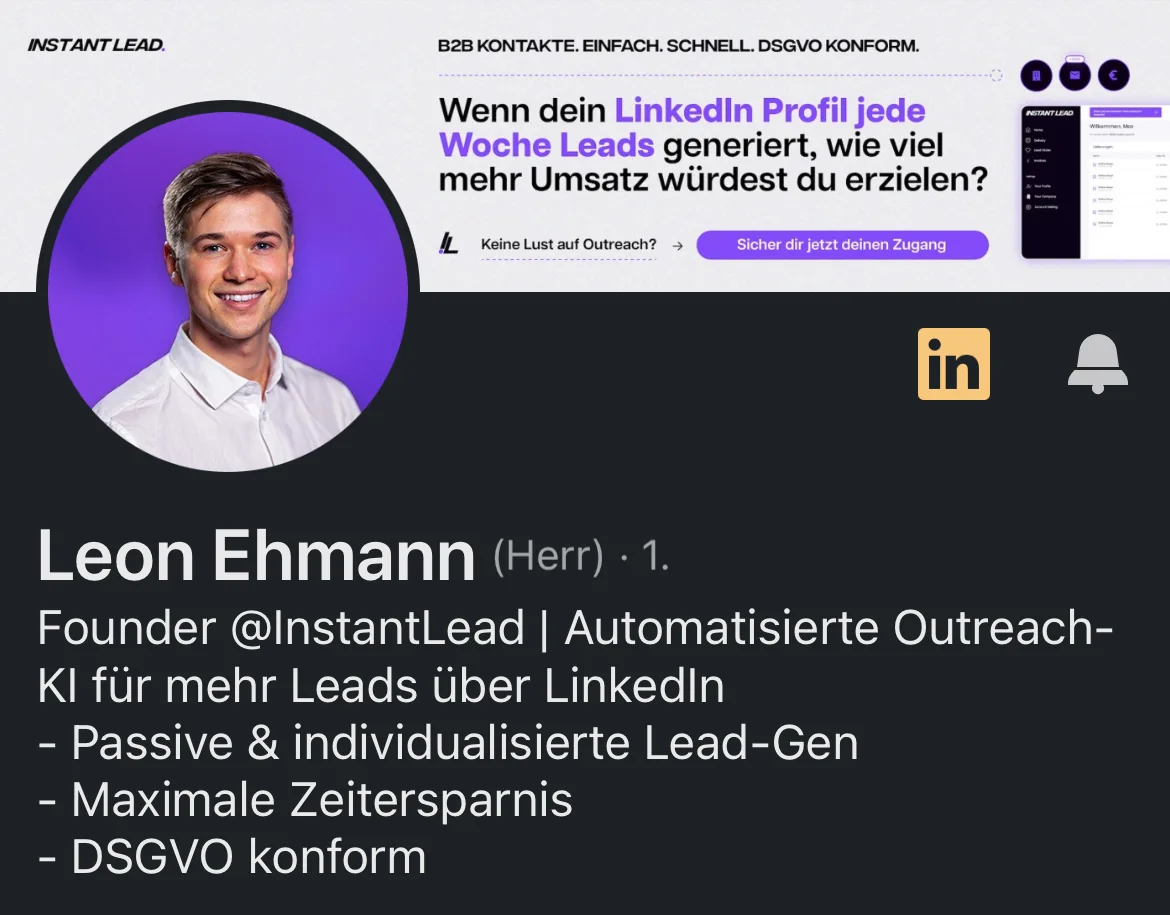 Profil von Leon Ehmann nach der Überarbeitung