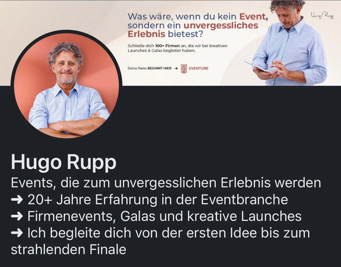 Profil von Hugo Rupp nach der Überarbeitung