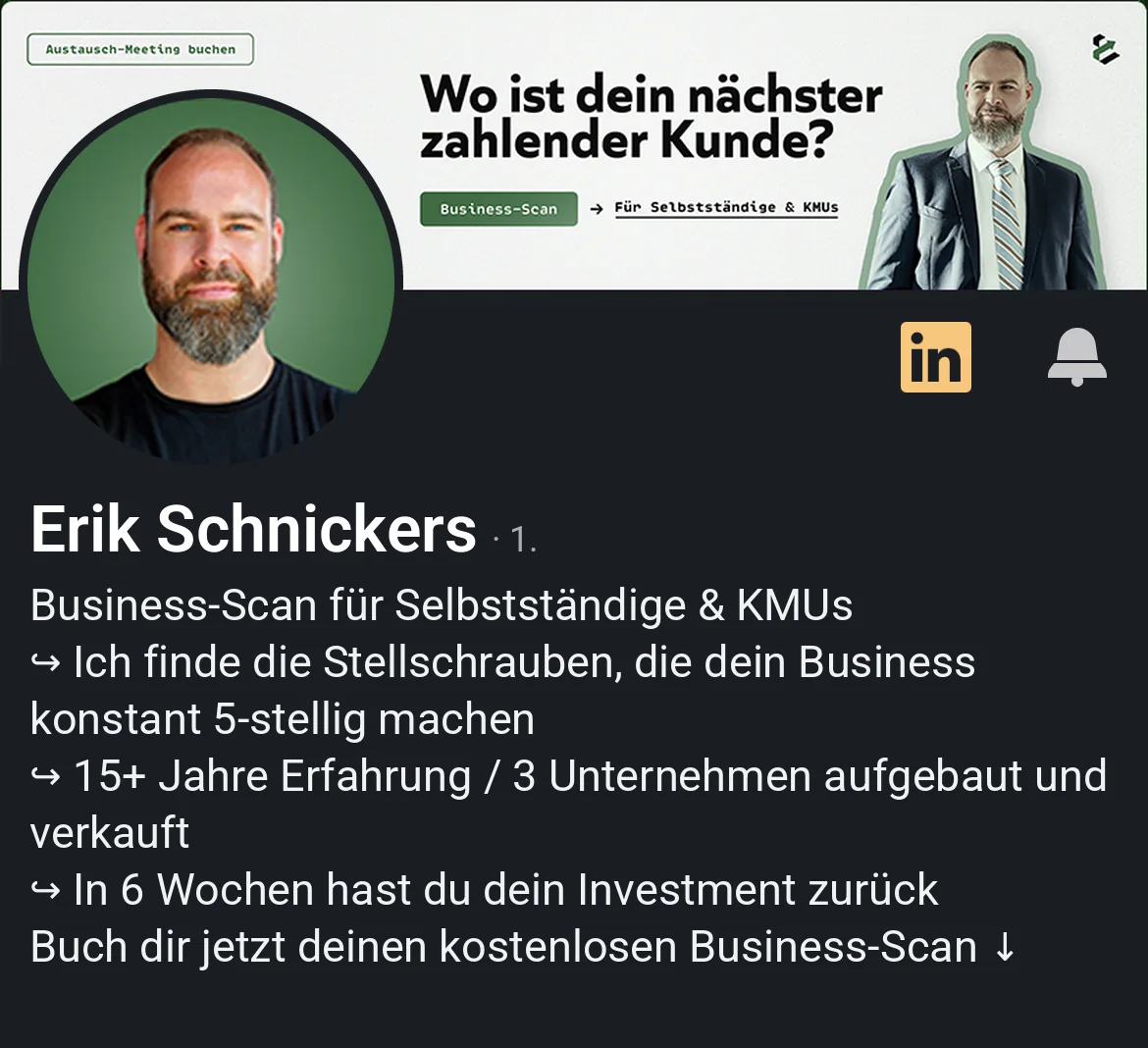 Profil von Erik Schnickers nach der Überarbeitung