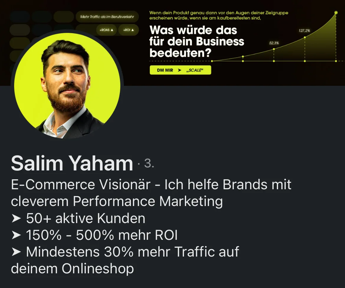Profil von Salim Yaham nach der Überarbeitung
