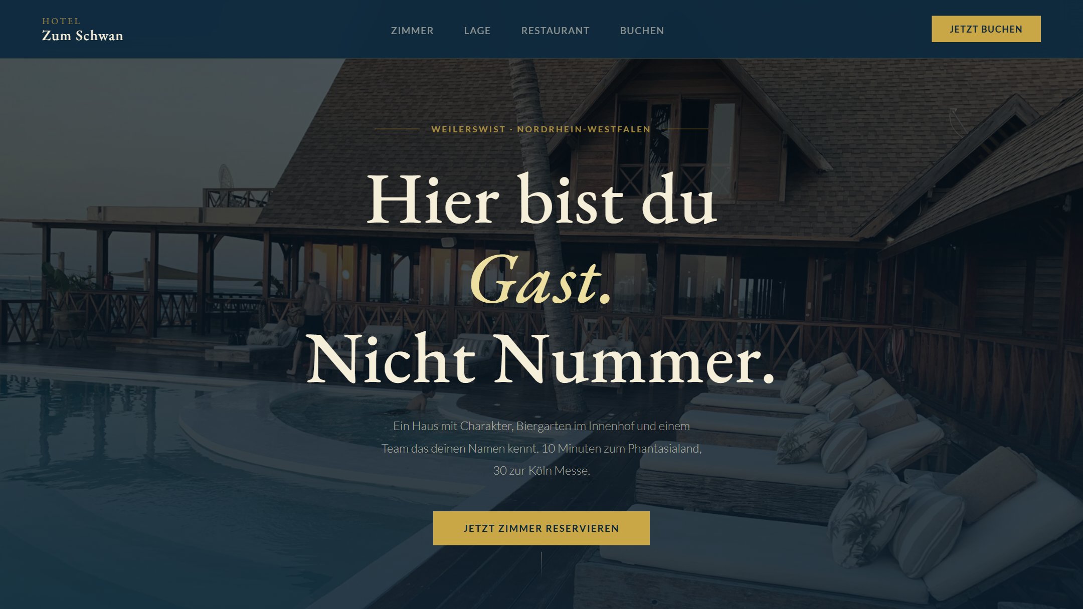 Screenshot der Website von Hotel zum Schwan