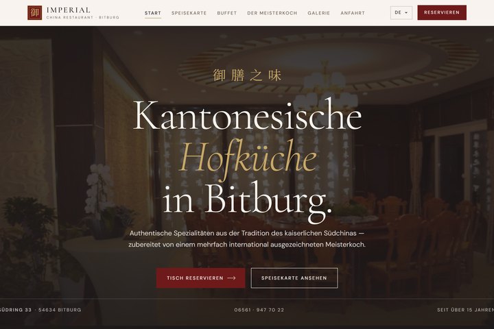 Screenshot der Website von Imperial Bitburg